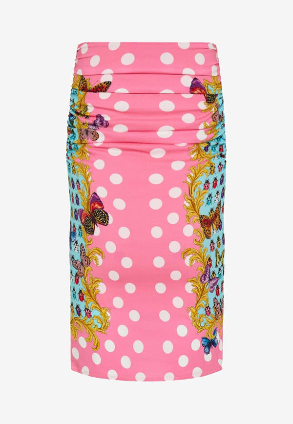 Versace Butterflies Print Midi Skirt 1011538 1A08576 5X280 Multicolor