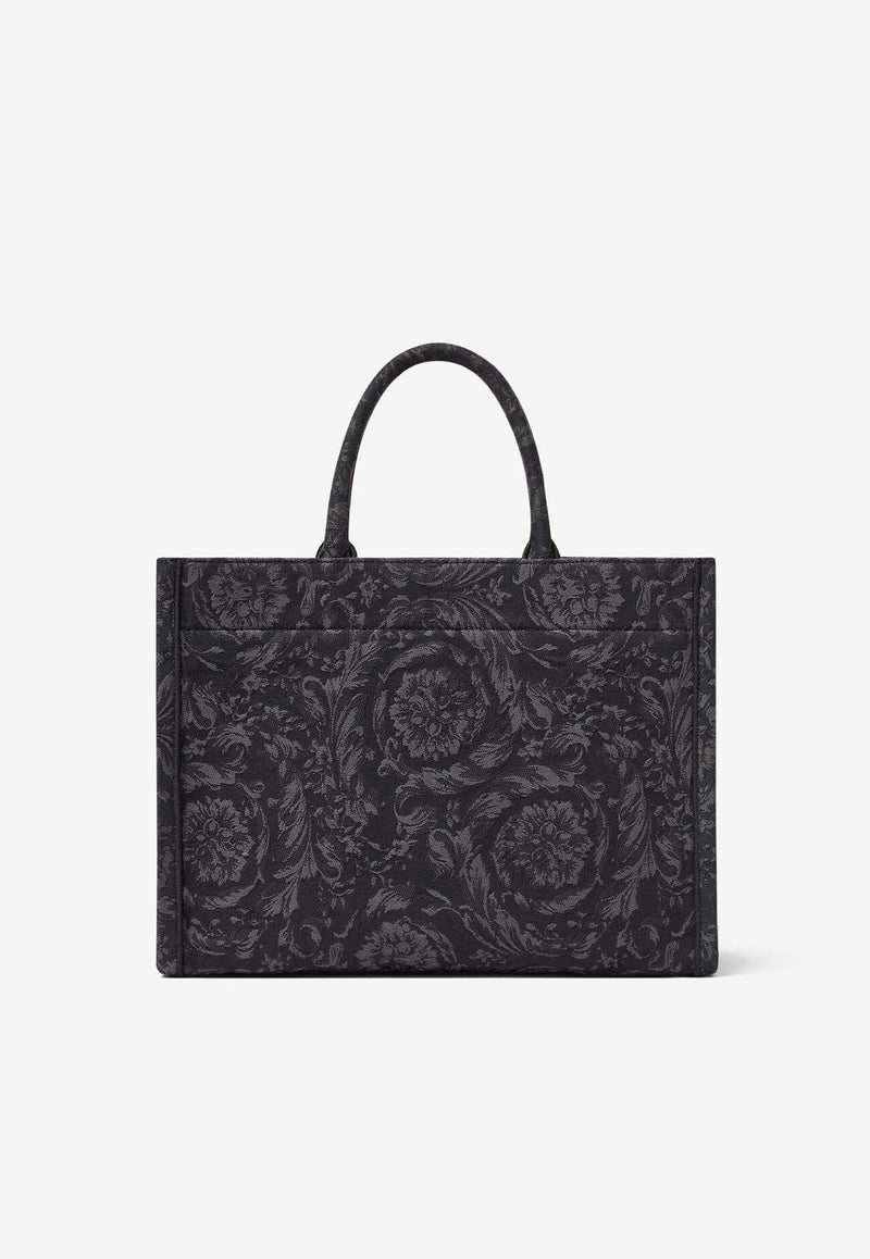 Versace Medium Barocco Athena Jacquard Tote Bag Black 1011562 1A09741 2BM0V