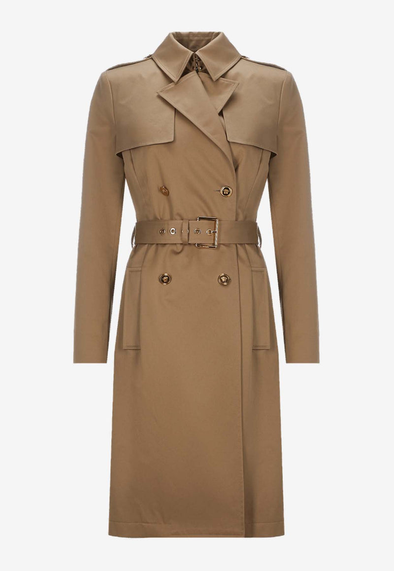 Versace Double-Breasted Trench Coat Beige 1011711 1A01718 1KA50