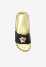 Versace La Medusa Leather Slides 1011715 DV46G 1B00V Gold