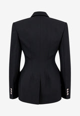 Versace Hourglass Tailored Wool Blazer Black 1012000 1A06750 1B000