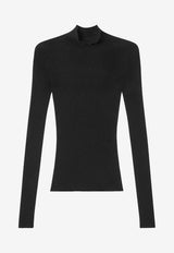 Versace Seamless Turtleneck Knitted Top Black 1012064 1A08078 1B000