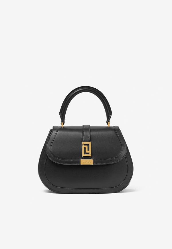 Versace Greca Goddess Top Handle Bag in Calf Leather Black 1012105 1A08774 1B00V