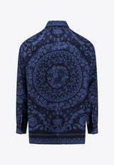 Versace Barocco Print Long-Sleeved Silk Shirt 1012141 1A09783 5U960 Blue