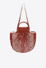Longchamp Large La Pliage Mesh Handbag Terracotta 10121HGW/R_LONG-213