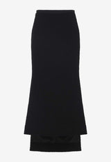 Asymmetric Boucle Midi Skirt