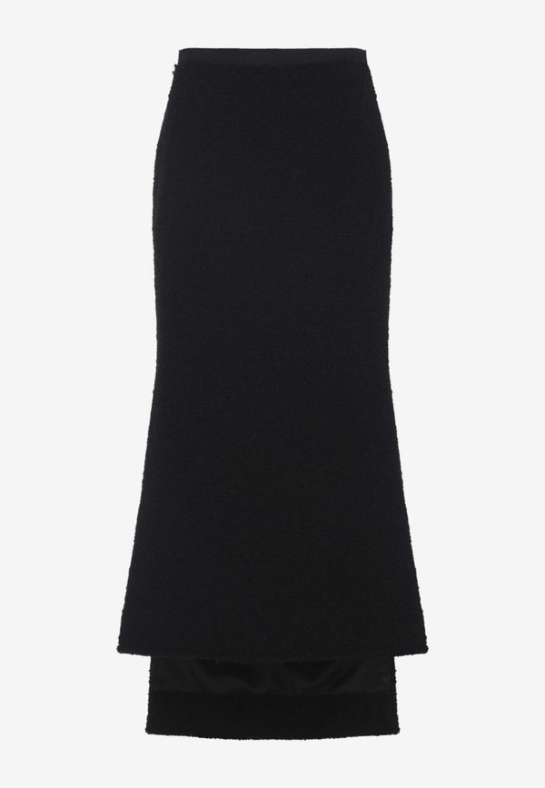 Asymmetric Boucle Midi Skirt