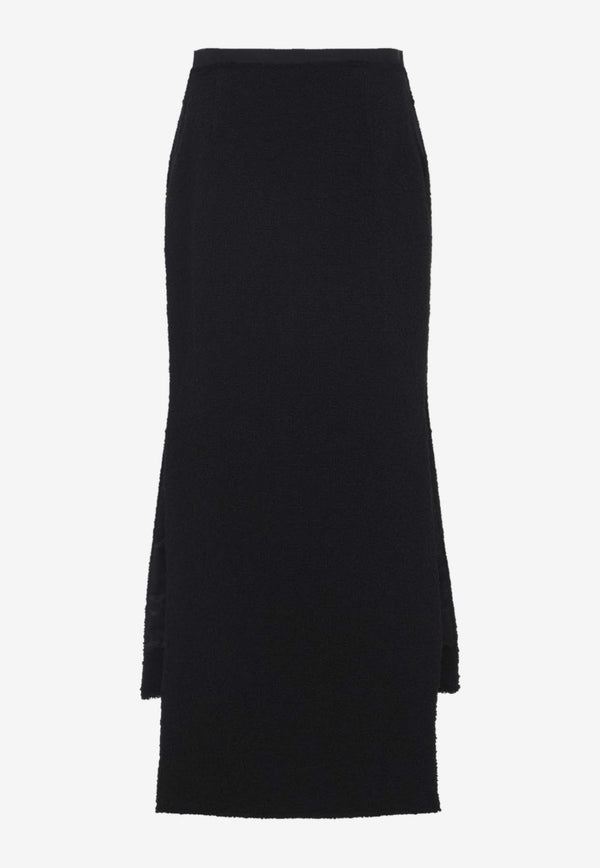 Asymmetric Boucle Midi Skirt