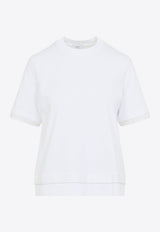 Metallic-Trimmed Crewneck T-shirt