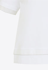 Metallic-Trimmed Crewneck T-shirt