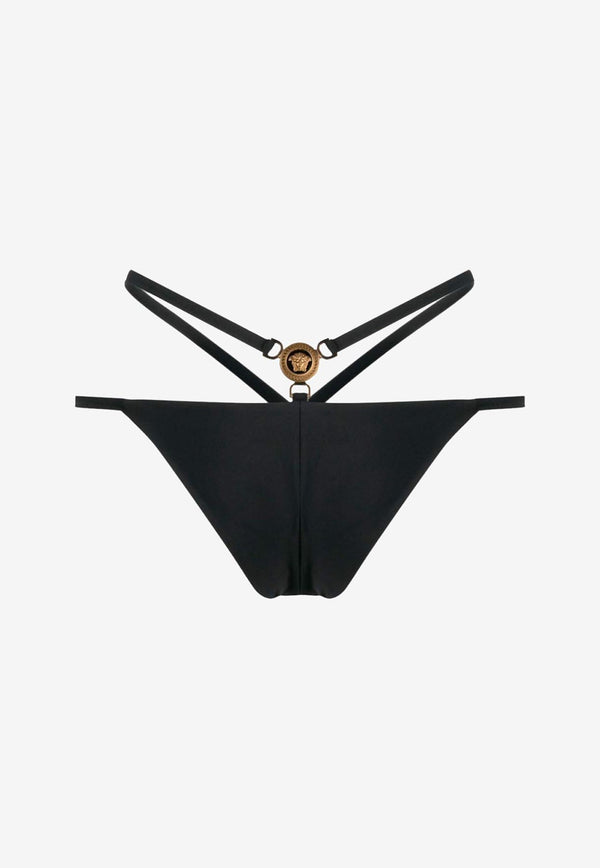 Versace Medusa '95 Strappy Bikini Bottom Black 1012230 1A08812 1B000