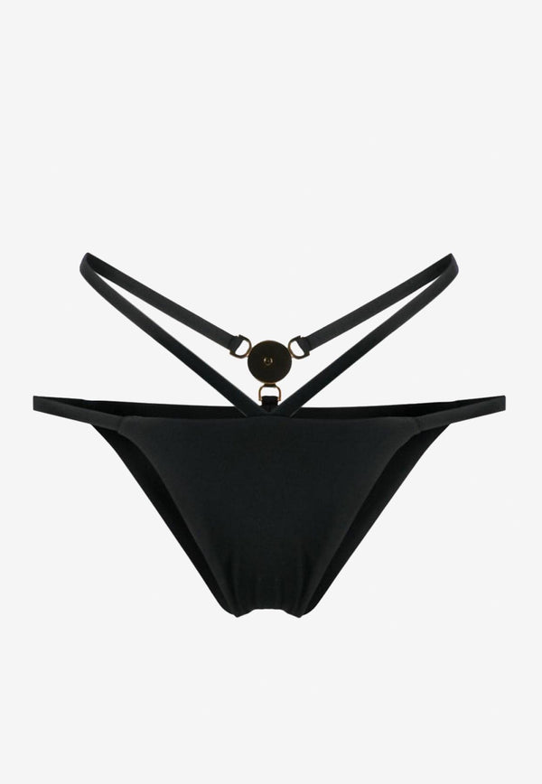 Versace Medusa '95 Strappy Bikini Bottom Black 1012230 1A08812 1B000