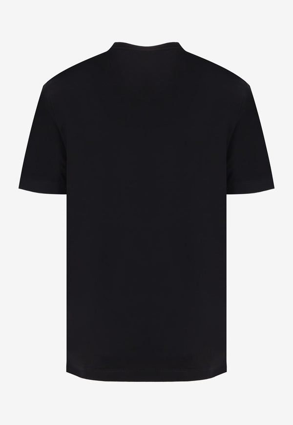 Versace City Lights Print Crewneck T-shirt Black 1012551 1A08992 2B510