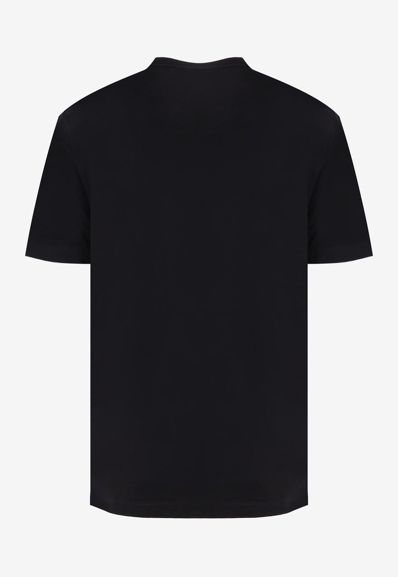 Versace City Lights Print Crewneck T-shirt Black 1012551 1A08992 2B510