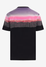 Versace Hill Print Logo T-shirt Black 1012926 1A09337 2B510