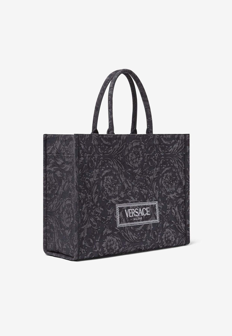 Versace Large Barocco Athena Jacquard Tote Bag Black 1013152 1A09741 2BM0V