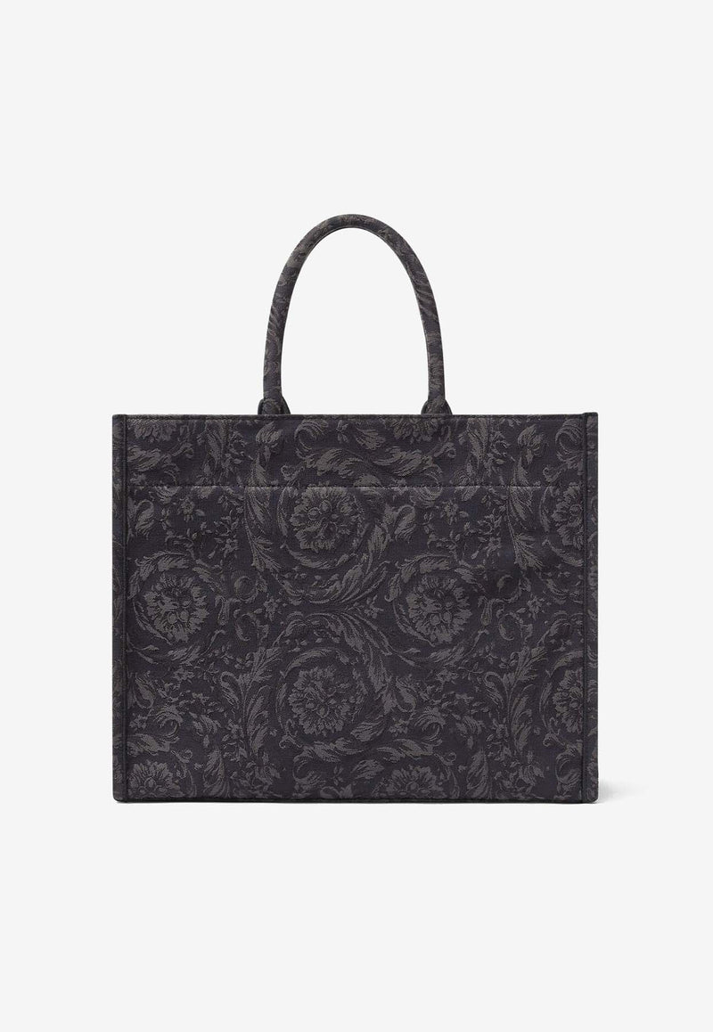 Versace Large Barocco Athena Jacquard Tote Bag Black 1013152 1A09741 2BM0V