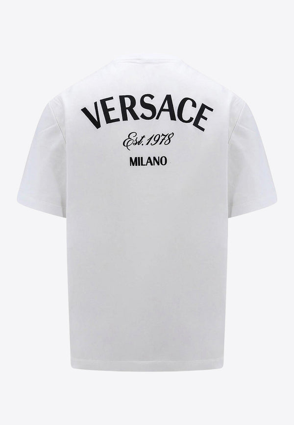 Versace Logo Short-Sleeved T-shirt 1013302 1A09865 1W010 White