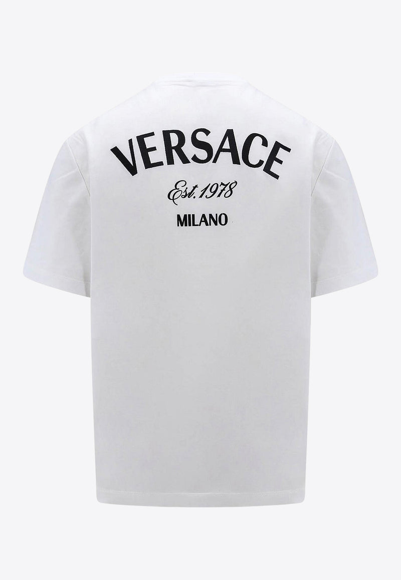Versace Logo Short-Sleeved T-shirt 1013302 1A09865 1W010 White