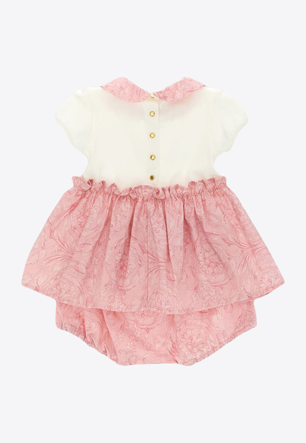 Versace Kids Baby Girls Paneled Baroque Dress 1013383 1A09530 2WK80