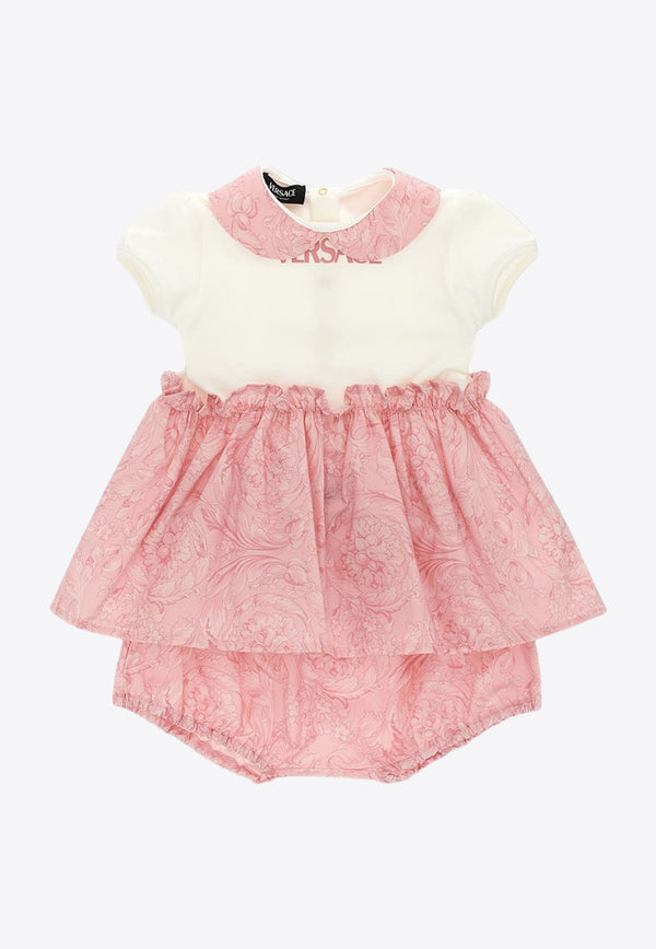 Versace Kids Baby Girls Paneled Baroque Dress 1013383 1A09530 2WK80
