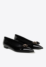 Versace Medusa Pointed Ballet Flats in Patent Leather 1013456 1A08983 1B00V Black