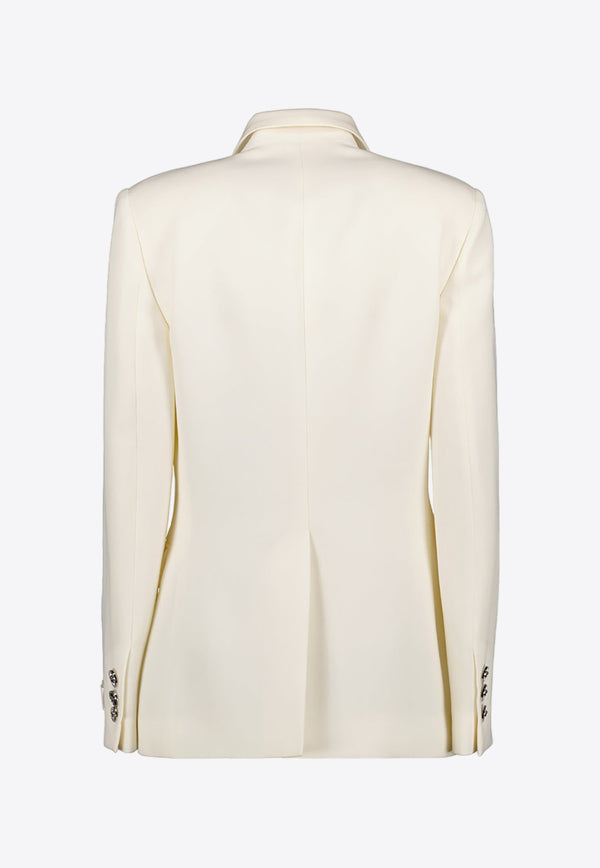 Versace Double-Breasted Blazer in Virgin Wool 1013463 1A06750 1W010 White