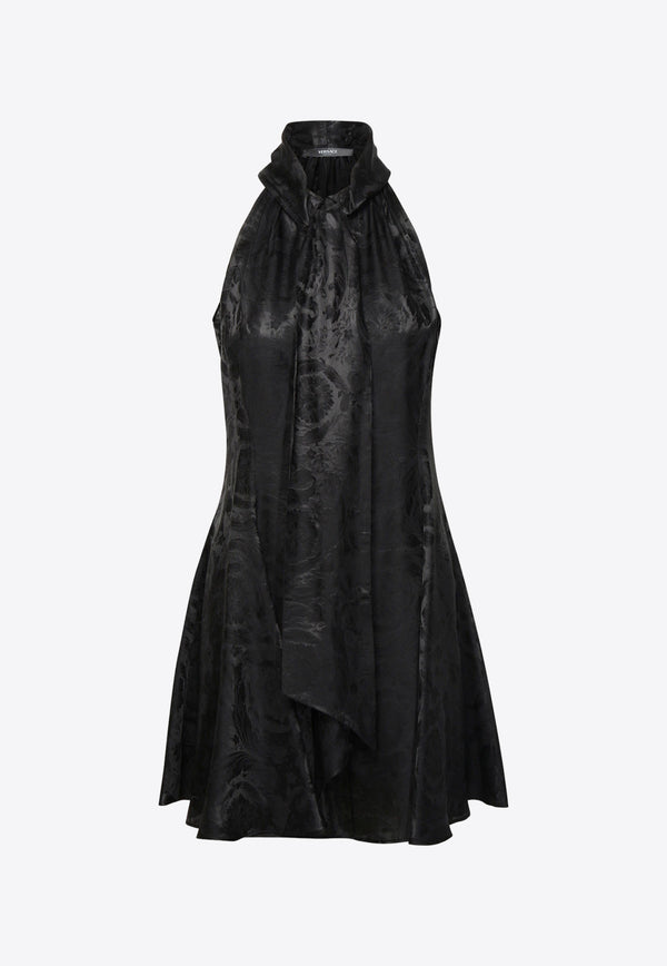 Versace Barocco Lavallière Mini Dress 1013484 1A10059 1B000 Black