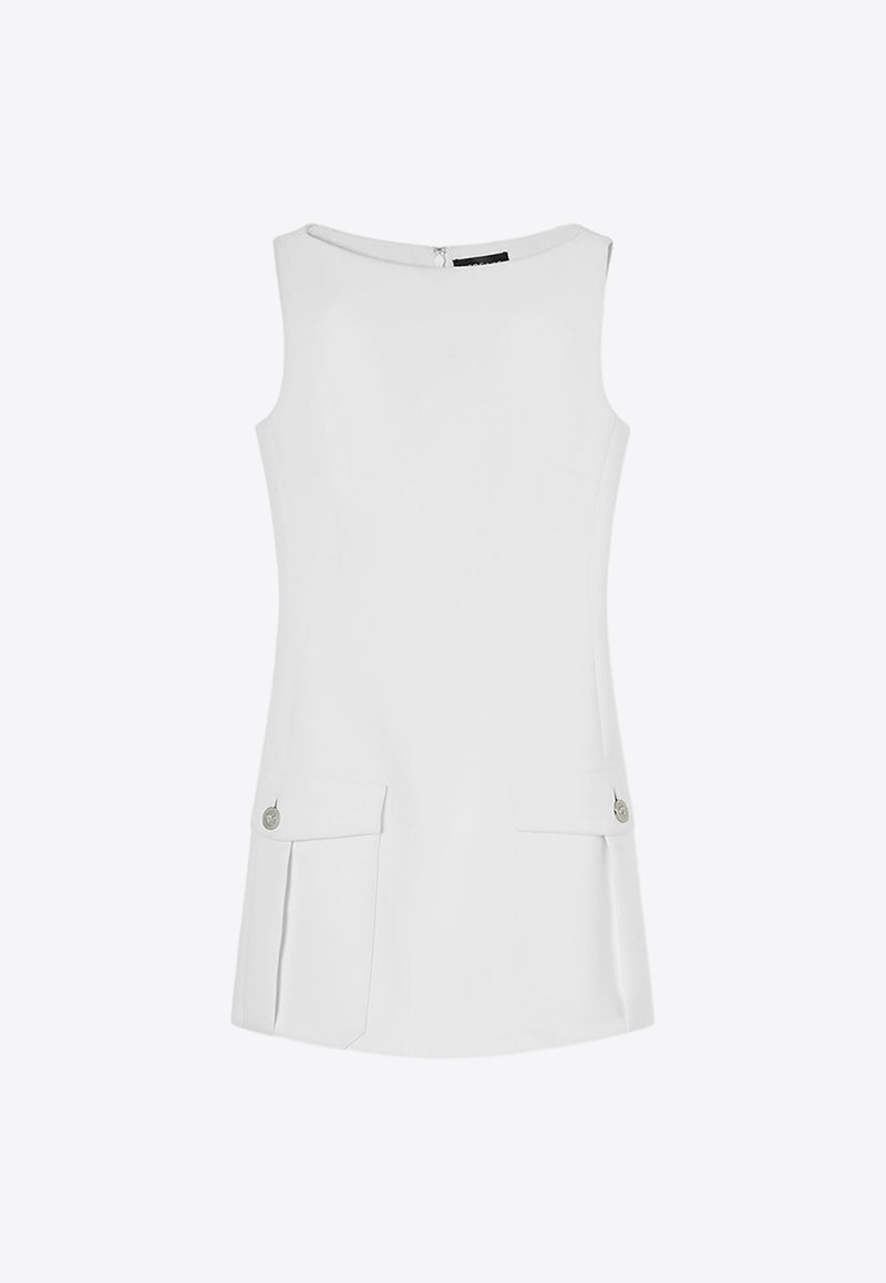 Versace Shift Sleeveless Mini Dress 1013485 1A10091 1W000 White