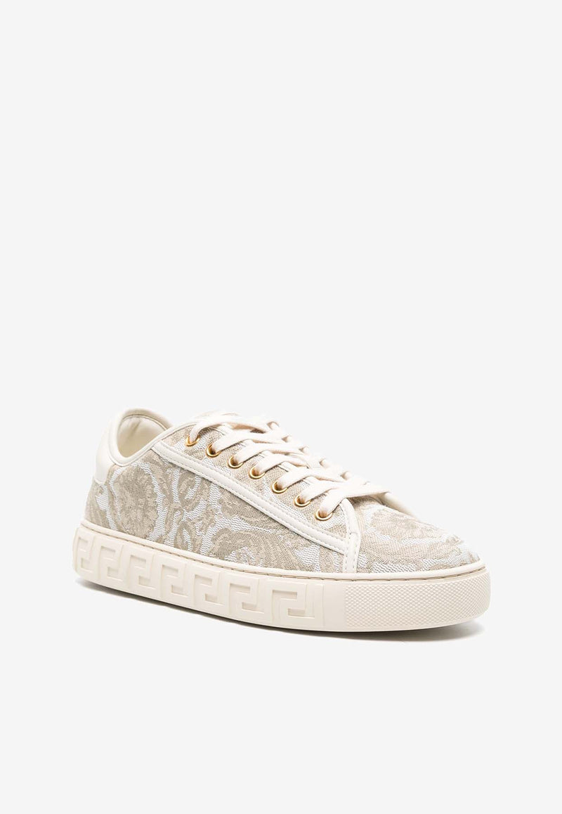 Versace Barocco Greca Jacquard Sneakers Beige 1013568 1A09449 2KG1C