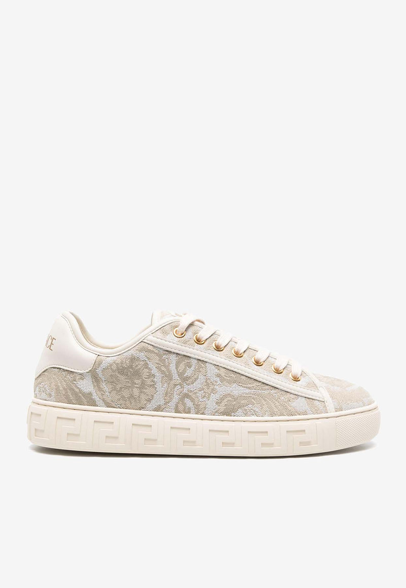 Versace Barocco Greca Jacquard Sneakers Beige 1013568 1A09449 2KG1C