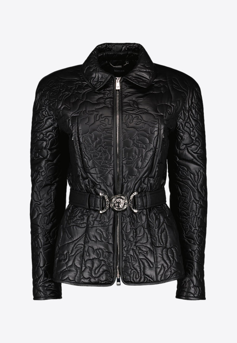 Versace Barocco Quilted Puffer Jacket 1013575 1A10168 1B000 Black