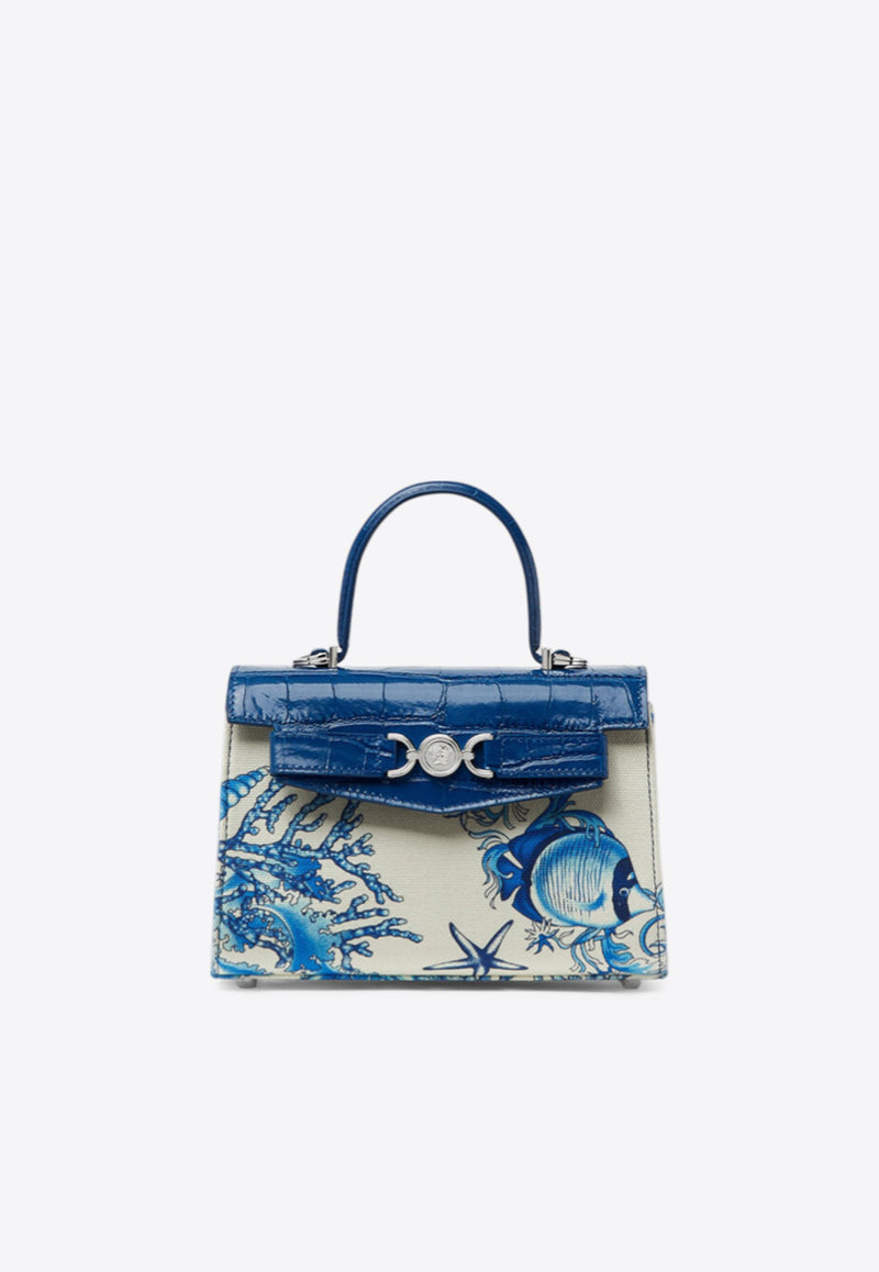 Versace Small Medusa 95 Underwater Barocco Handbag Blue 1013824 1A15466 5UG5P