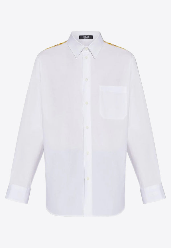 Versace Barocco Print Long-Sleeved Shirt 1013870 1A09742 5K410 White