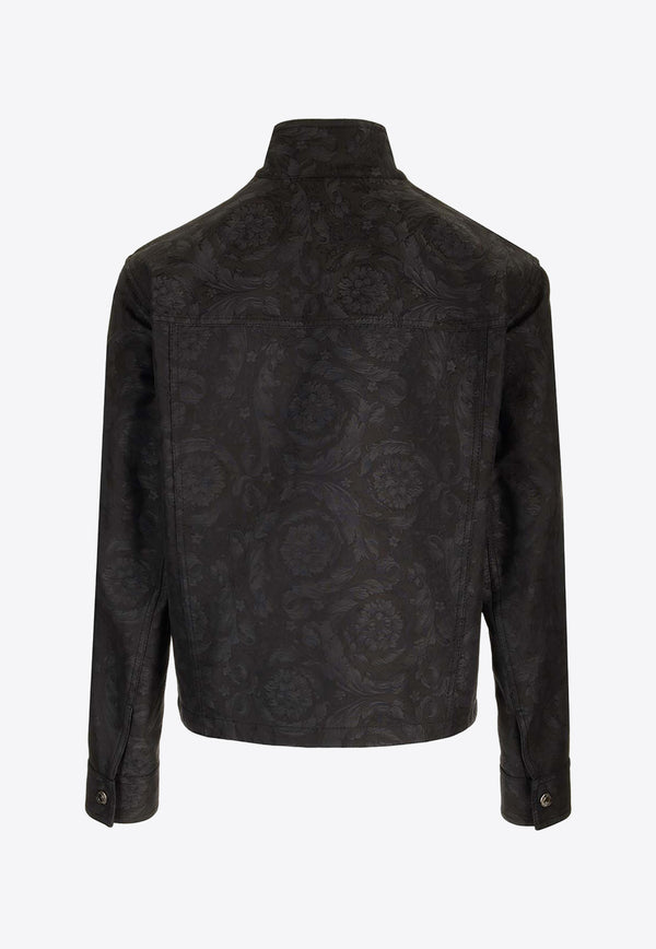Versace Barocco Pattern Zip-Up Jacket 1013888 1A09781 1E880 Gray