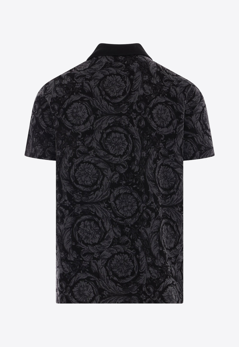 Versace Barocco Short-Sleeved Polo T-shirt 1013906 1A09796 1E510 Gray
