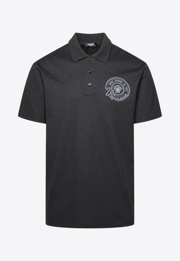 Versace Nautical Medusa Polo T-shirt 1013906 1A09797 1E880 Gray