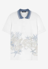 Versace Barocco Sea Print Polo T-shirt White 1013906 1A11303 2W580