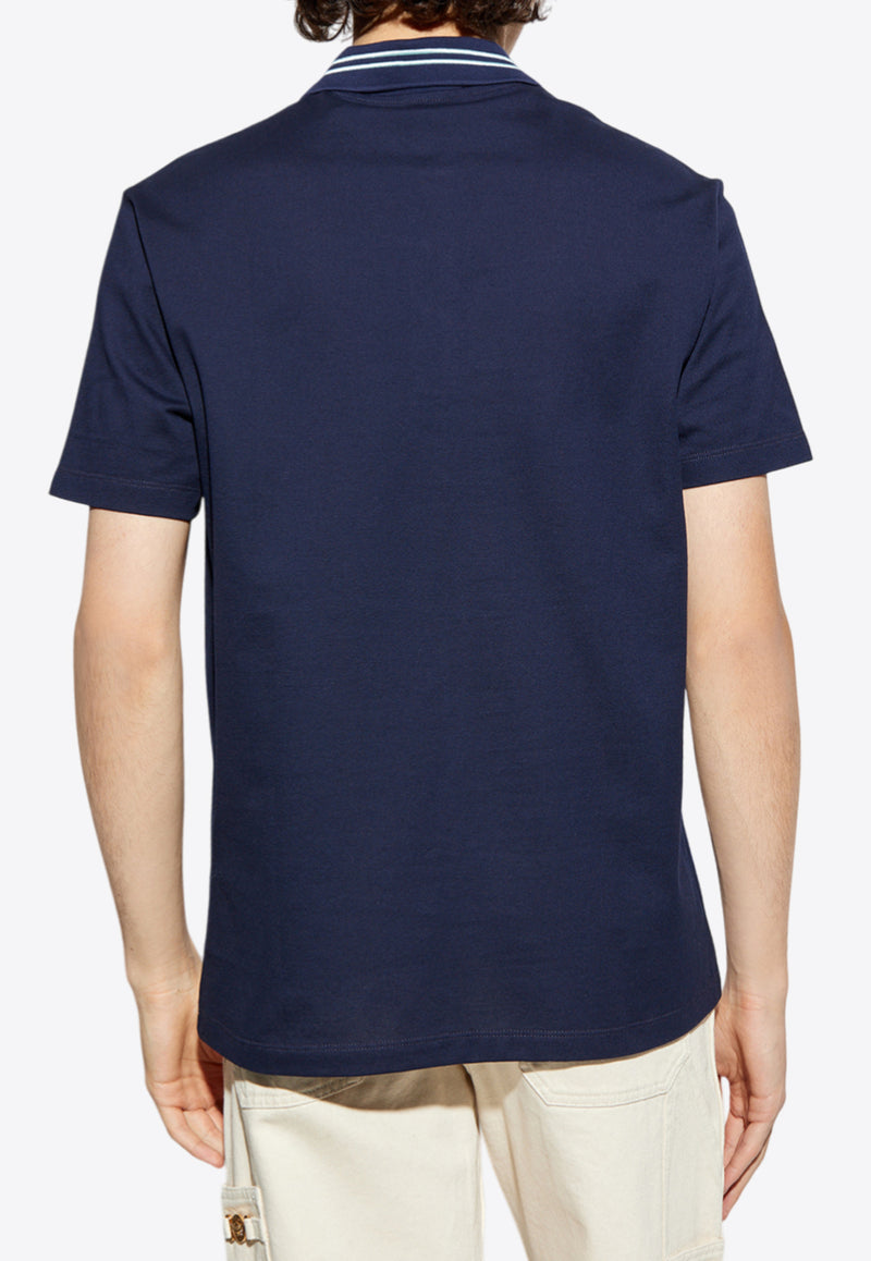 Versace Medusa Embroidered Polo T-shirt Blue 1013906 1A13463 1UI20