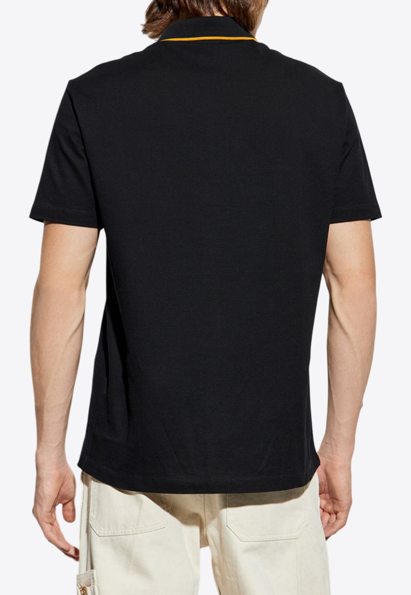 Versace Architectural Baroque Embroidered Polo T-shirt Black 1013906 1A14973 1B000