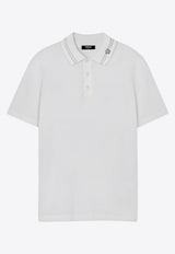 Versace Logo-Embroidered Polo T-shirt White