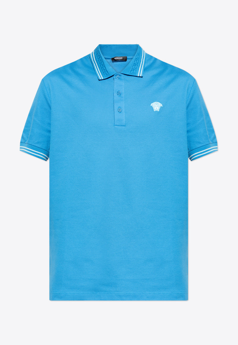 Versace Medusa Embroidered Polo T-shirt Blue 1013910 1A09860 1VG20