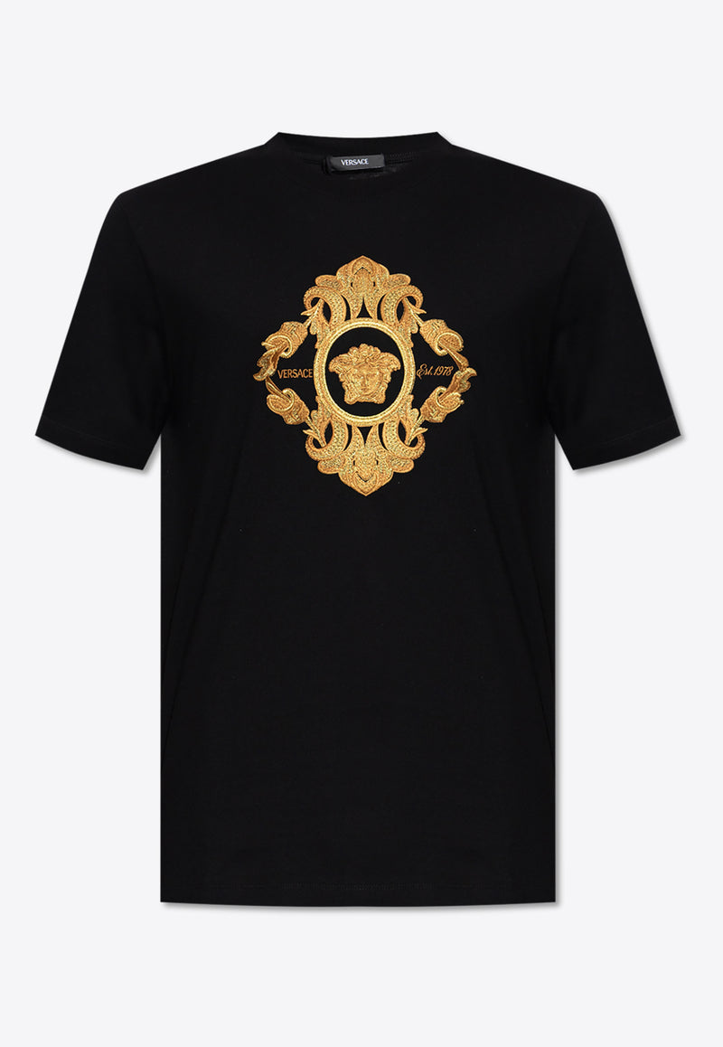 Versace Architectural Baroque Crest T-shirt Black 1013944 1A15070 1B000