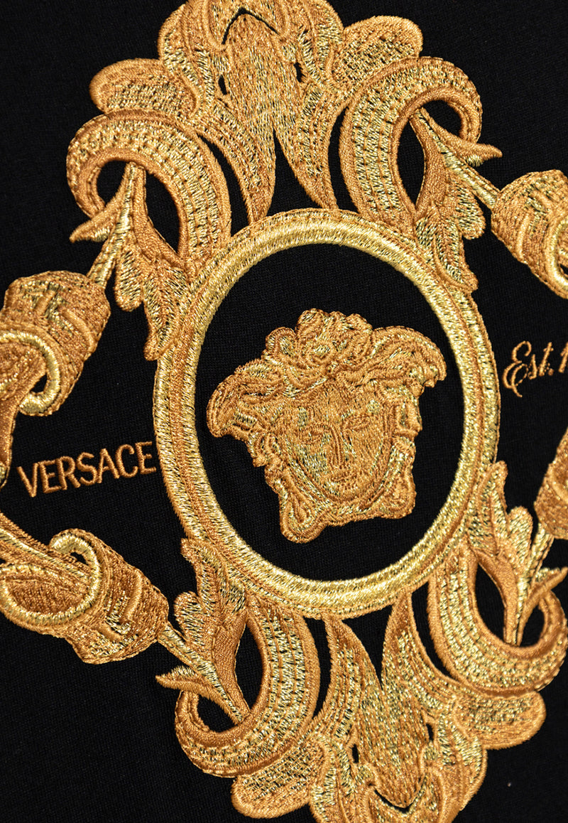 Versace Architectural Baroque Crest T-shirt Black 1013944 1A15070 1B000