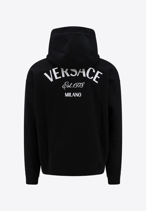 Versace Logo Milano Stamp Hoodie 1013979 1A09923 1B000 Black