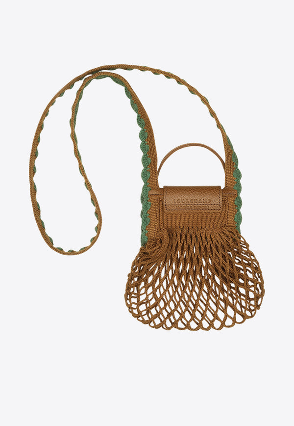 Longchamp XS Le Pliage Mesh Top Handle Bag Brown 10139HGW/R_LONG-004