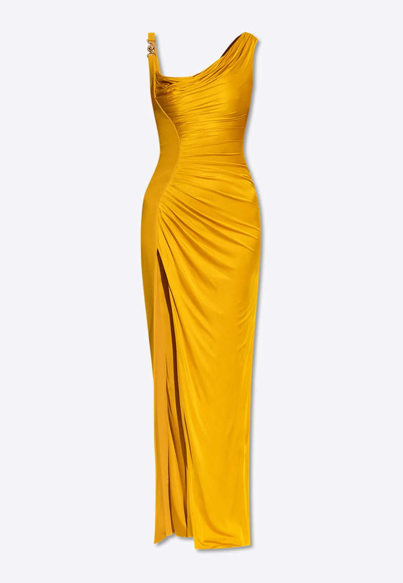 Versace Medusa 95 Asymmetric Draped Gown Gold 1014127 1A12497 1O980