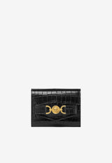 Versace Medusa '95 Croc-Embossed Leather Wallet Black 1014689 1A08724 1B00V