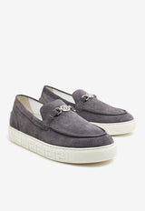 Versace Medusa '95 Suede Loafers Gray 1014798 1A09919 1EA3P