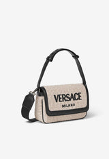 Versace Versace Milano Woven Raffia Shoulder Bag Beige 1015281 1A09445 2KJ7E